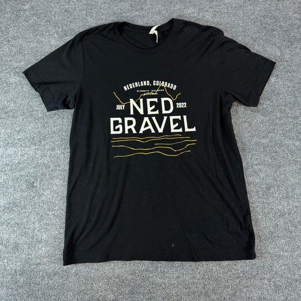 Bella Canvas Ned Gravel 2022 Nederland Colorado Cycling T-Shirt Mens Large Black